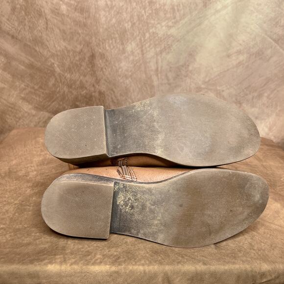 Steve Madden Ortis Calf High Leather Tan Buckle Boots Zip Up Round Toe Women's 9 - Picture 3 of 10